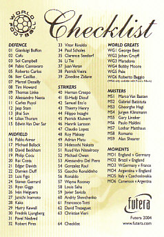 Checklist CL Futera World Football 2004 #64